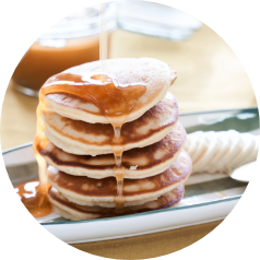 Pancake au miel et à la confiture d’abricot